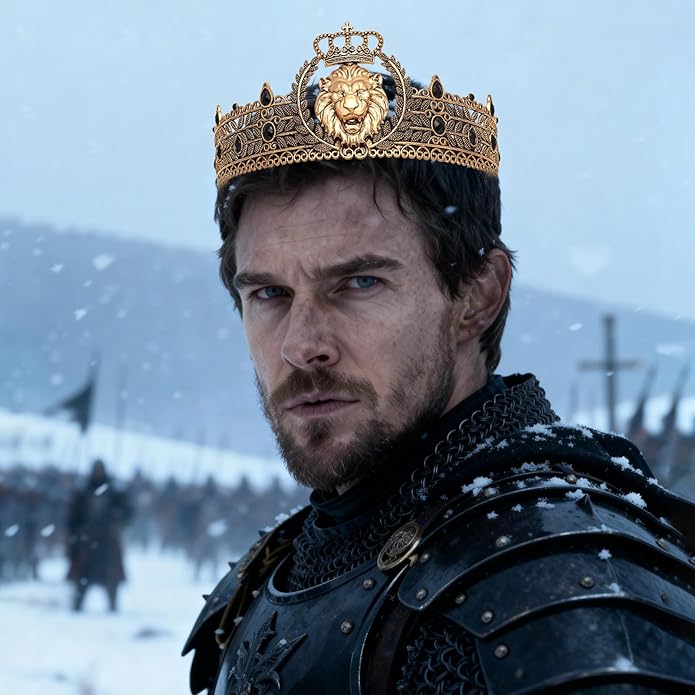 King Crown and Birthday Sash, King Crown for Men,Gold Men's Tiara Prince Diadem,Royal Medieval Cosplay Birthday Prom Halloween Hair Accessories