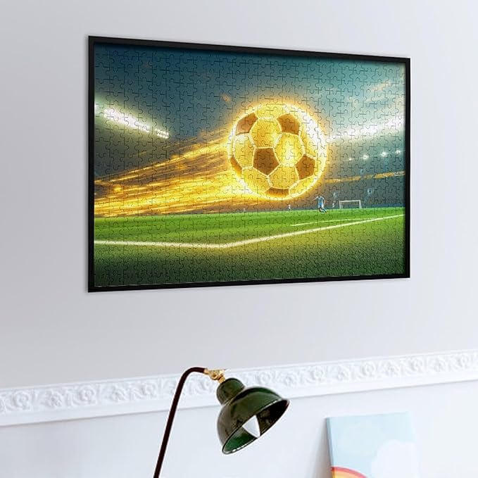 Wooden Puzzle - Football Soccer Ball Jigsaw Puzzles，Wooden Puzzles for Adults 500 Pieces Challenge Puzzles，Educational Games，Family Puzzles，Unique Gifts for Wall Art