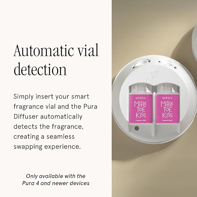 Pura & Mersea Home Scent Refill - Smart Home Air Diffuser Fragrance - Provides Hours of Luxury Fragrance - Household Essential - Clean & Safe Diffuser - 2 Pack - Mistletoe Kiss