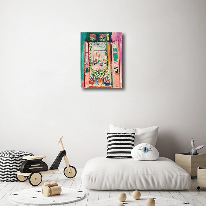 Wieco Art Canvas Print Wall Art Open Window Collioure 1905 by Henri Mattise Abstract Colorful Art Matisse Posters Canvas Prints for Wall and Home Office Decorations