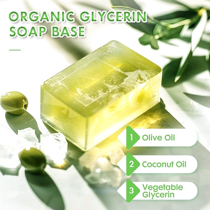EDSRDRUS 4 LB Glycerin Soap Base Pre-Cut Moisturizing Natural Base Melt and Pour DIY Handmade for Crafting Soap Making