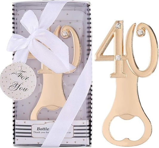 16PCS Bottle Openers 40 Wedding Party Favors for Guests Party Decorations,40th Birthday,40th Anniversary Golden Wedding Bridal Shower Souvenirs Bottle Opener (16,Black 40)