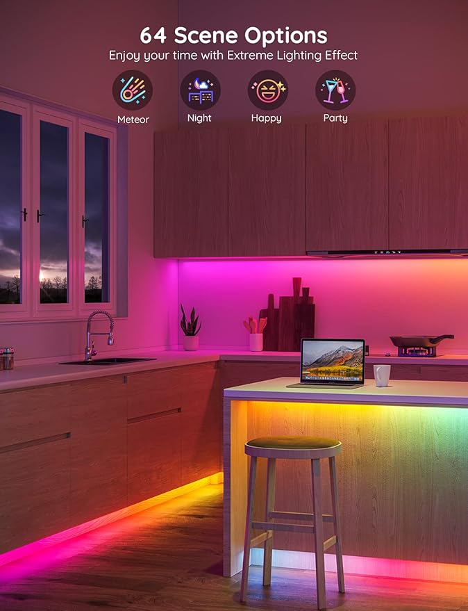 Govee LED Strip Lights RGBIC, 16.4ft Bluetooth Color Changing LED Lights with Segmented App Control, Smart LED Strip Color Picking, Music Sync LED Lights for Bedroom, Living Room, Party, Christmas