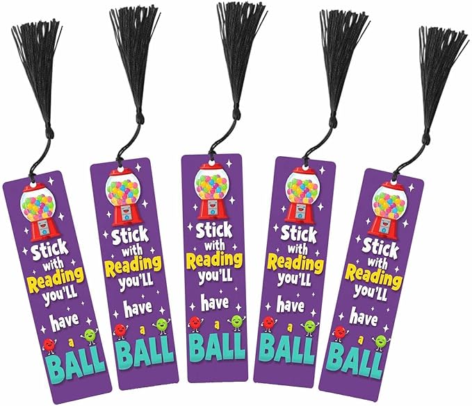 Game Console Bookmarks 5 Pcs with Tassels Colored Balls Purple Wooden Bookmarks for Reading Women Students Teacher Reader