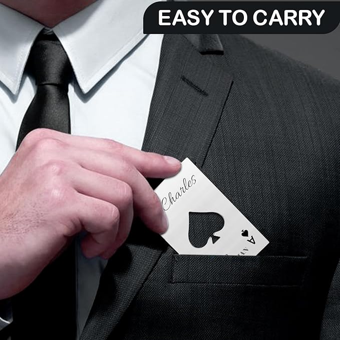 10PCSPersonalized Bottle Openers Credit Card Size, Groomsmen Best Man Gifts for Wedding Bachelor Party, Stainless Steel Beer Bottle Opener