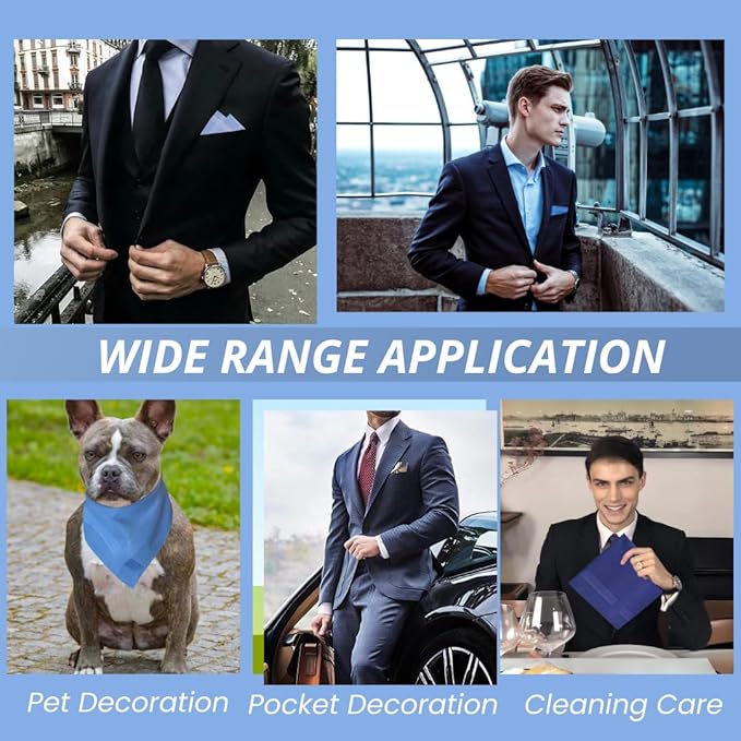8 Pack Men's Handkerchiefs Cotton Handkerchiefs for Men 16 inch Large Mens Pocket Square Hankies Gents Hankerchieves for Men Women