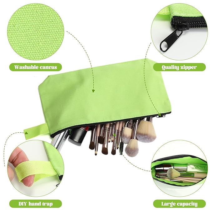 Saintrygo 30 Pcs Makeup Bag Travel Canvas Cosmetic Bag Bulk Multipurpose Small Makeup Pouch for Purse Portable Blank Zipper Toiletry Organizer DIY for Women Assorted Color (Novel,8.7 x 5 x 1.8 Inch)