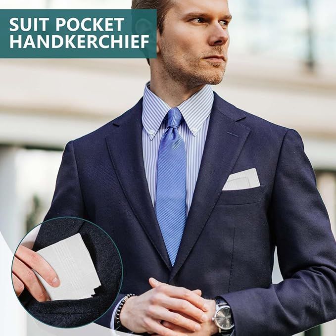 SenseYo Men's Handkerchiefs, 100 Soft Cotton White Handkerchiefs for Men