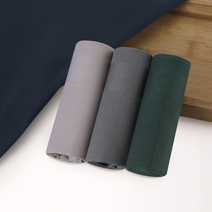 HOULIFE Men's Cotton Handkerchiefs, Solid Color 60S Soft Cotton Hankies for Men Women 6/12PCS 15.7"×15.7"