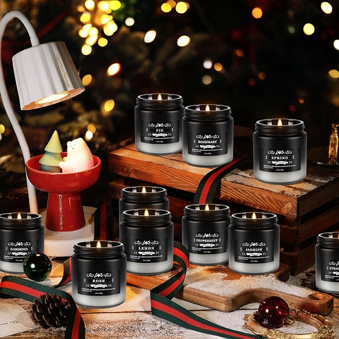 Scented Candles Set - 24 Pack Gradient Black Men Candles for Home Scented, 3.5 oz, Aromatherapy Soy Candle Gifts Set for Men, Birthday, Valentine, Christmas, Anniversary Present for Him