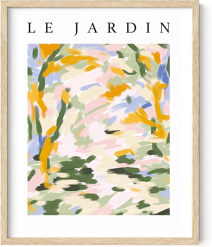 HAUS AND HUES Impressionist Art Posters, Danish Pastel Wall Decor, Artsy Aesthetic Room Prints, Art Exhibition Poster (Beige Frame, 16x20)