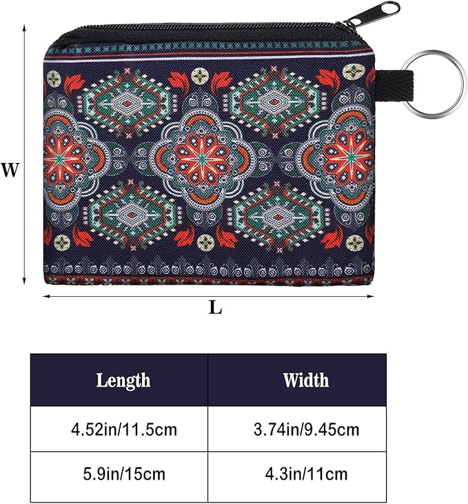 10 Pieces Small Coin Purse Boho Change Purse Pouch Mini Wallet Coin Bag with Zipper Exquisite Present for Women Girls on Valentine's Day