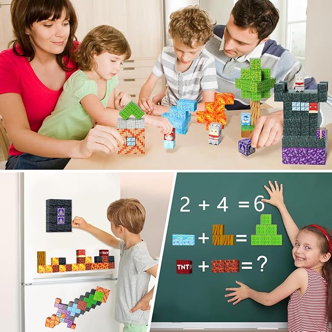 Magnetic Blocks - 100pcs Magnetic Building Blocks,1inch Magnetic Cubes Building Blocks Toys for Halloween Christmas Birthday Gift - STEM Sensory Toys for 3+ Years Old Girl Boys
