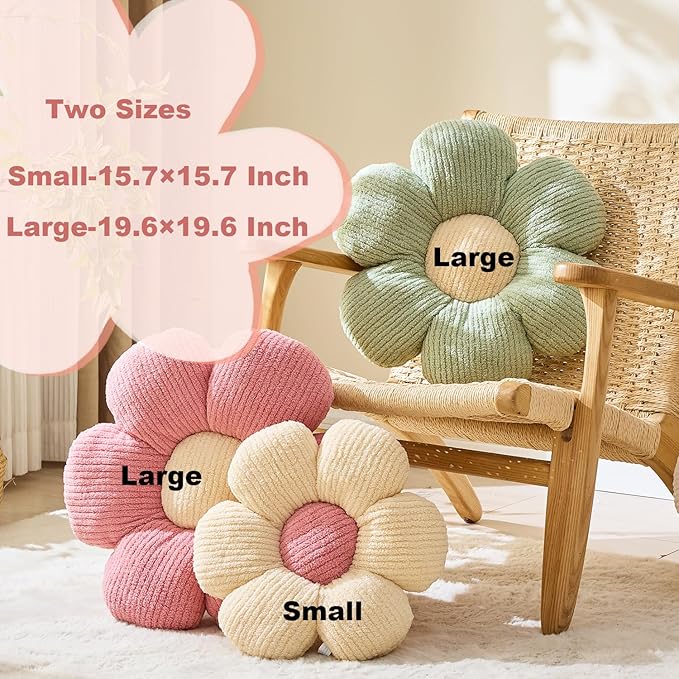Flower Pillow Flowers Shaped Pillow Cushion Decorative Daisy Pillow for Bed Cute Throw Pillow Flower Floor Pillow Soft Seat Cushion Sage Green Cushion 15.7"
