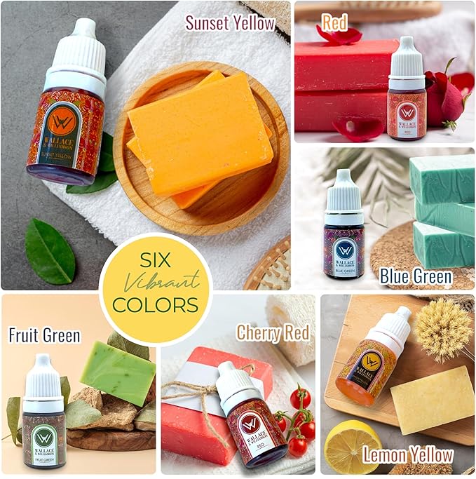 Wallace & Williamson Deluxe Soap Making Kit - Adults & Kids - Modern Floral Theme - Includes Shea Butter Soap Base, Molds, Scents, Dyes, Tools & Instructions