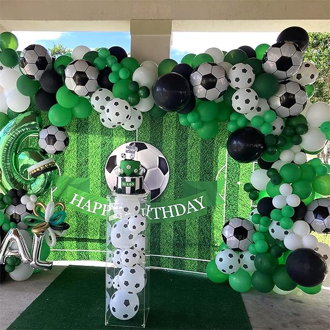 8Pcs Soccer Party Balloons, 18Inch Soccer Foil Balloons Football Shape Mylar Foil Balloons Decor for Men Kids Boys Soccer Ball Fans Sport Game Theme Birthday Party Decorations Supplies