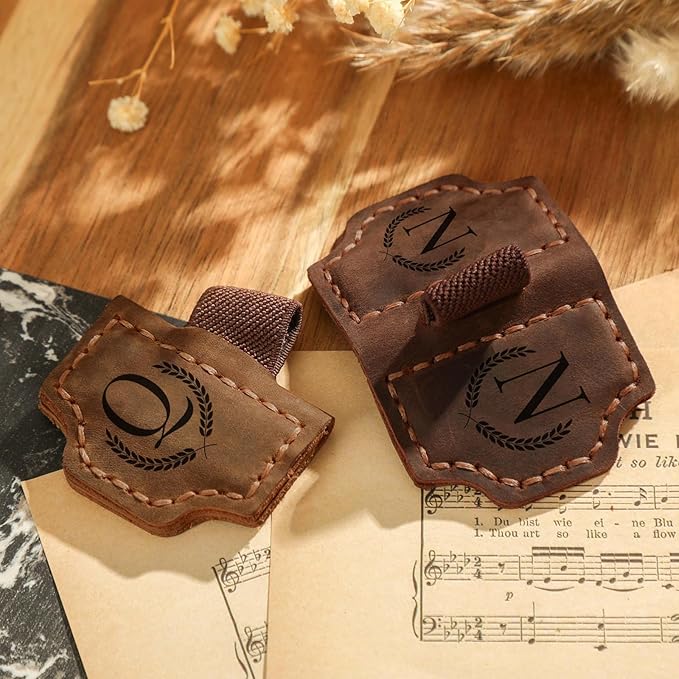 Magnetic Bookmarks with Pen Holder, 26 Letters Name Initia Personalized Leather Book Mark, Gifts for Book Lovers Readers Teacher Women Men