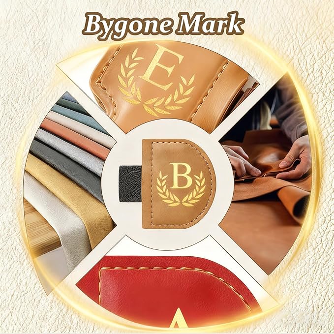 Personalized Leather Magnetic Bookmark with Pen Holder, Custom Bygone Mark Bookmark with Pen Holder, Custom Bookmarks with 26 Letters for Reading Women, Men, Teachers, Book Lovers（Brown，O）