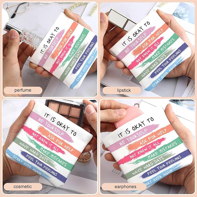 2Pcs PU Leather Small Squeeze Coin Purse Pouch Mini coin Bag Unique And Cute Wallet Cosmetic Bags Change Bag For Women Girls Men （Color font