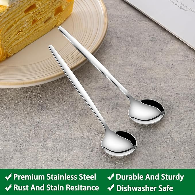 5.1 Inches Stainless Steel Coffee & Tea Spoon,6-Piece Cute Mini Spoons For Dessert,Small Espresso Spoons For Dessert,Cute Tiny Spoon