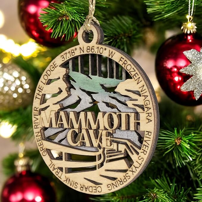 Mammoth Cave National Park Keepsake - Handcrafted Wooden Christmas Ornament 3" - Made in USA