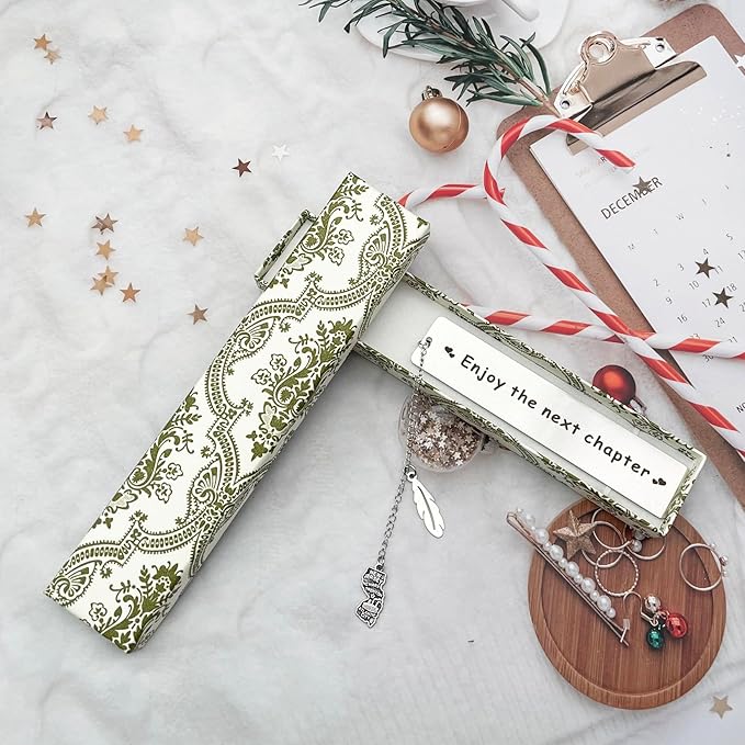 BRBAM Enjoy The Next Chapter Bookmark Personalized US State Map and Feather Pendant Bookmark Sweet Graduation Gift Retirement Gift (New Jersey)