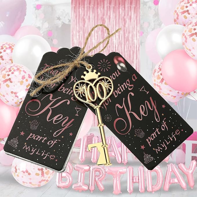 48PCS 100th Birthday Bottle Opener 100 Souvenir Party Supplies Key Opener 100th Baby Birthday Return Gifts Wedding 100th Anniversary Party Decor(48,100th opener)