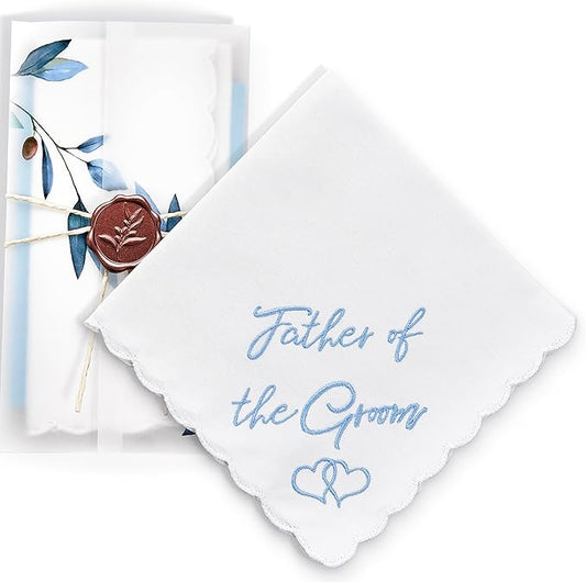 W&F GIFT Handkerchief - 12" x 12" - Something Blue for Bride on Wedding Day - Fun Gift