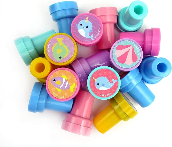 TINYMILLS 24 Pcs Narwhal Stampers for Kids