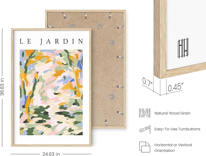 HAUS AND HUES Impressionist Art Posters, Danish Pastel Wall Decor, Artsy Aesthetic Room Prints, Art Exhibition Poster (Beige Frame, 24x36)