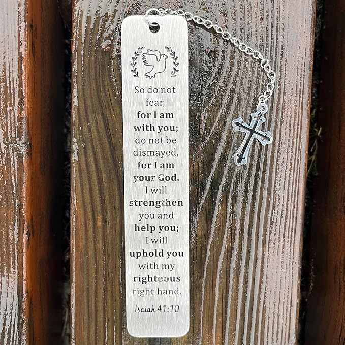 Christian Bookmark Gifts for Women Girls Boys, Inspirational Religious Book Mark Markers Faith (So Don't Fear for I am with You)