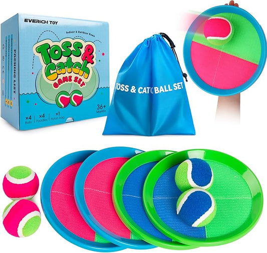 EVERICH TOY Upgraded Toss and Catch Ball Game Set, Outdoor Games for Kids Toys, Stocking Stuffers for Family Games, Beach Pool Yard Christmas Toys Birthday Gifts for Boys Girls 3 4 5 6 7 8-12 Year Old