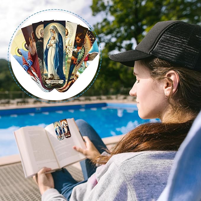Catholic Magnetic Bookmarks Gifts - 30 Pcs Christian Religious Book Mark Magnets Catholic Saints Magnetic Bookmark Jesus Virgin Mary Book Markers Page Clip for Women Men Sunday School Gift