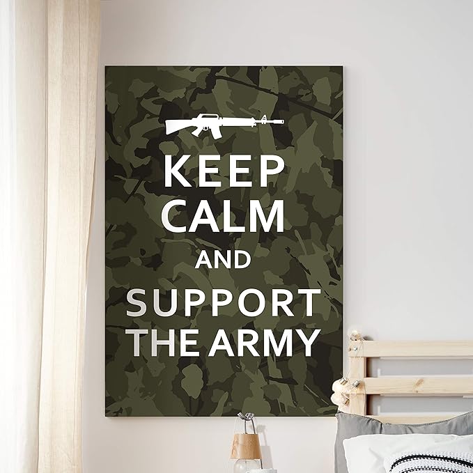 Renditions Gallery Canvas Wall Art Modern Paintings & Prints Decorations Supported Patriotic Army American Airforce Canvas Wall Hanging Artwork for Bedroom Office Kitchen - 24"x32" LT25