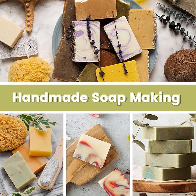 Deluxe Goat Milk Soap Making Kit for Adults, DIY Natural Soap Making Supplies Kit Included Soap Melting Pot, Goat Milk Soap Base, Dyes, Essential Oils and Supplies for Making Soaps Gift
