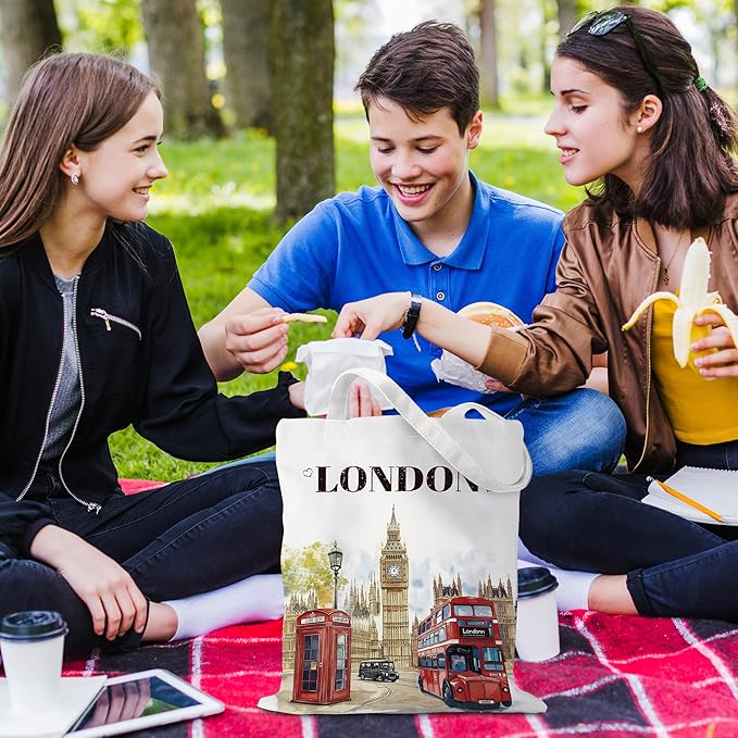 Europe Travel Souvenirs Gifts Tote Bags Reusable Grocery Bags London Paris Switzerland Gifts for Women