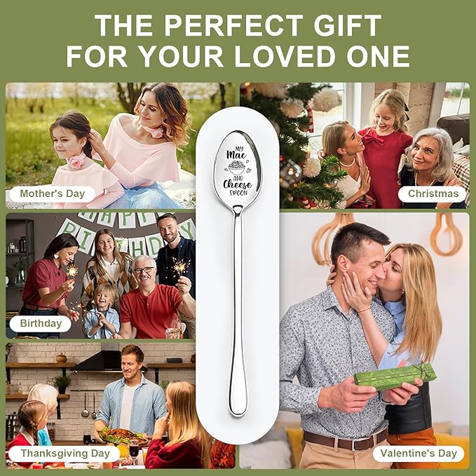 Cheese Spoons Funny Stainless Steel Spoon Coffee Tea Dessert Spoon Gifts for Cheese Lovers,Friends, Kids, Birthday Christmas Thanksgiving Graduation Gift