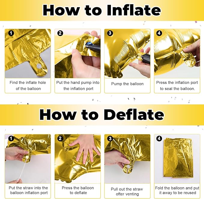 40Inch Gold YAY Balloons, Giant YAY Letter Foil Mylar Balloon Banner, Gold Congratulations Balloons for Congrats Grad Class of 2026 Graduation Birthday Engagement Wedding Baby Shower Party Decorations