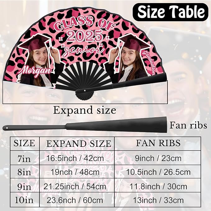 Custom Graduation Fans Personalized Fans for Line Dancing Folding Popping Fans for Wedding Dancing Concert Cosplay Party