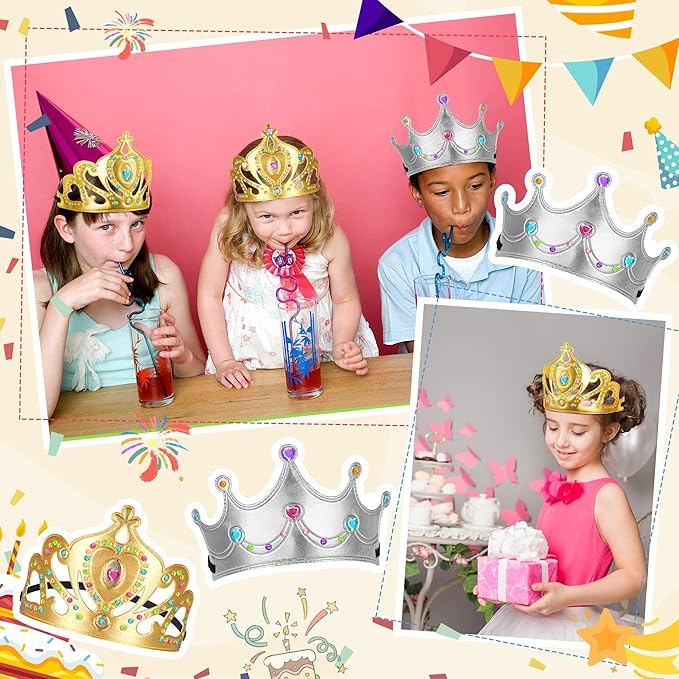 Yaomiao 66 Pieces Foam Princess Tiaras DIY Crowns Kids Party Favors Craft Crystal Diamond Sticker Making Your Own Tiara Girls(Bright Color)