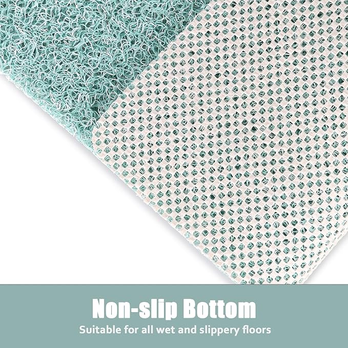 Shower Mat Bathtub Mat Non-Slip - 24x24 Inch, Soft Comfort Bath Mat with Drainage Holes, PVC Loofah Massage Bathmat for Shower, Tub, Bathroom, Wet Areas, Quick Drying