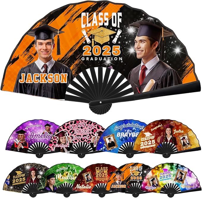 Custom Graduation Fans Personalized Fans for Line Dancing Folding Popping Fans for Wedding Dancing Concert Cosplay Party