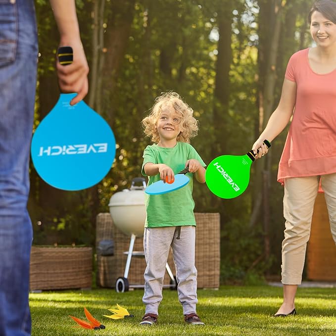 EVERICH TOY Toss and Catch Ball Set & Paddle Ball, Outdoor Games for Kids Toys, Christmas Family Games, Beach Pool Camping Yard Game Outside Toys, Gifts for Boys Girls 3 4 5 6 7 8 9 10 11 12 Years Old