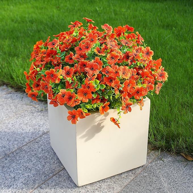alyptus Artificial Mums for Outdoors – 12 Bundles UV Resistant Fall Flowers, Faux Outdoor Flowers & Fake Mums for Spring Summer Decor, Christmas Decorations