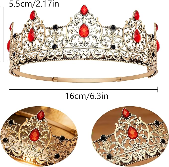 King Crown & Birthday Sash for Birthday Prom Party, Prom Decoration Gifts for Men, Costume Wedding Halloween