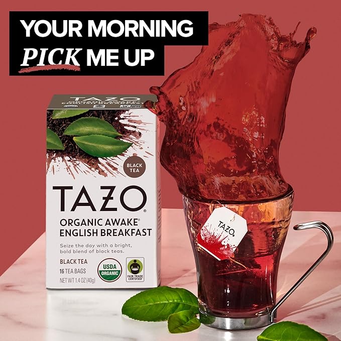 TAZO Organic Awake English Breakfast Black Tea-Bags, Bold Traditional Breakfast-Style Black Tea, 96 Tea Bags (Pack of 2)