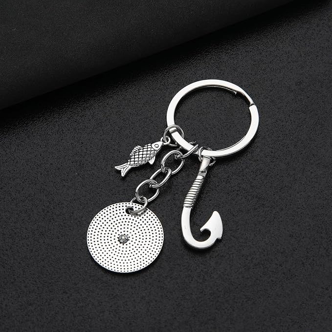 PHAETON 20PCS Fishing Keychain Fish Hook Keychain with Do What You love love What You Do Charm Keychain Fisherman Gift Birthday Christmas Valentines's Day Gift