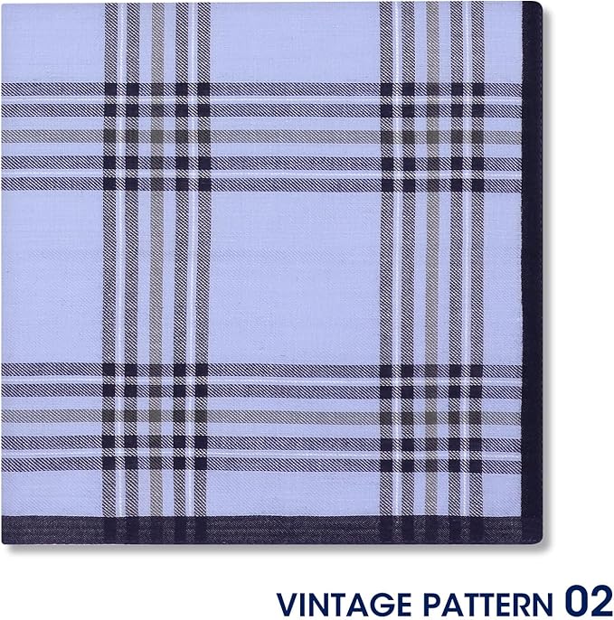 Zenssia Pure Cotton Men's Soft Handkerchiefs Assorted Color Pack of 6 Gift Set