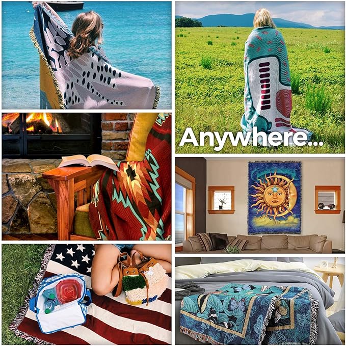 Pure Country Weavers Personalized Woven Photo Blanket - Not Printed - Custom Gift Picture Tapestry Throw 100% Cotton - Made in The USA (72x54)