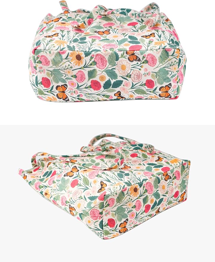 Corduroy Tote Bag Cute Tote Bags for Women Shoulder Bag with Inner Pocket for Work Beach Travel and Shopping Grocery